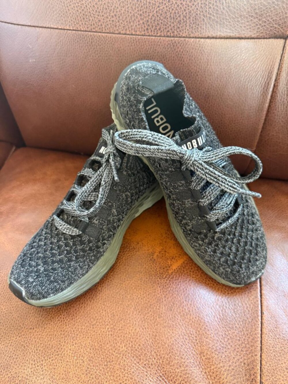 NOBULL Black Knit Slip-On Athletic Sneakers with Gray Laces (Men’s/Women’s)